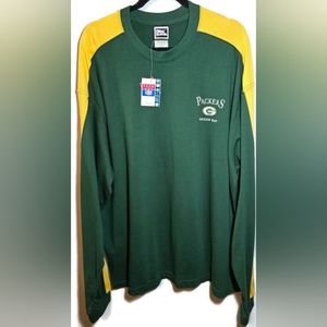 Vintage Pro Player Greenbay Packers Long Sleeve Green Yellow Mens Size XXL *Read